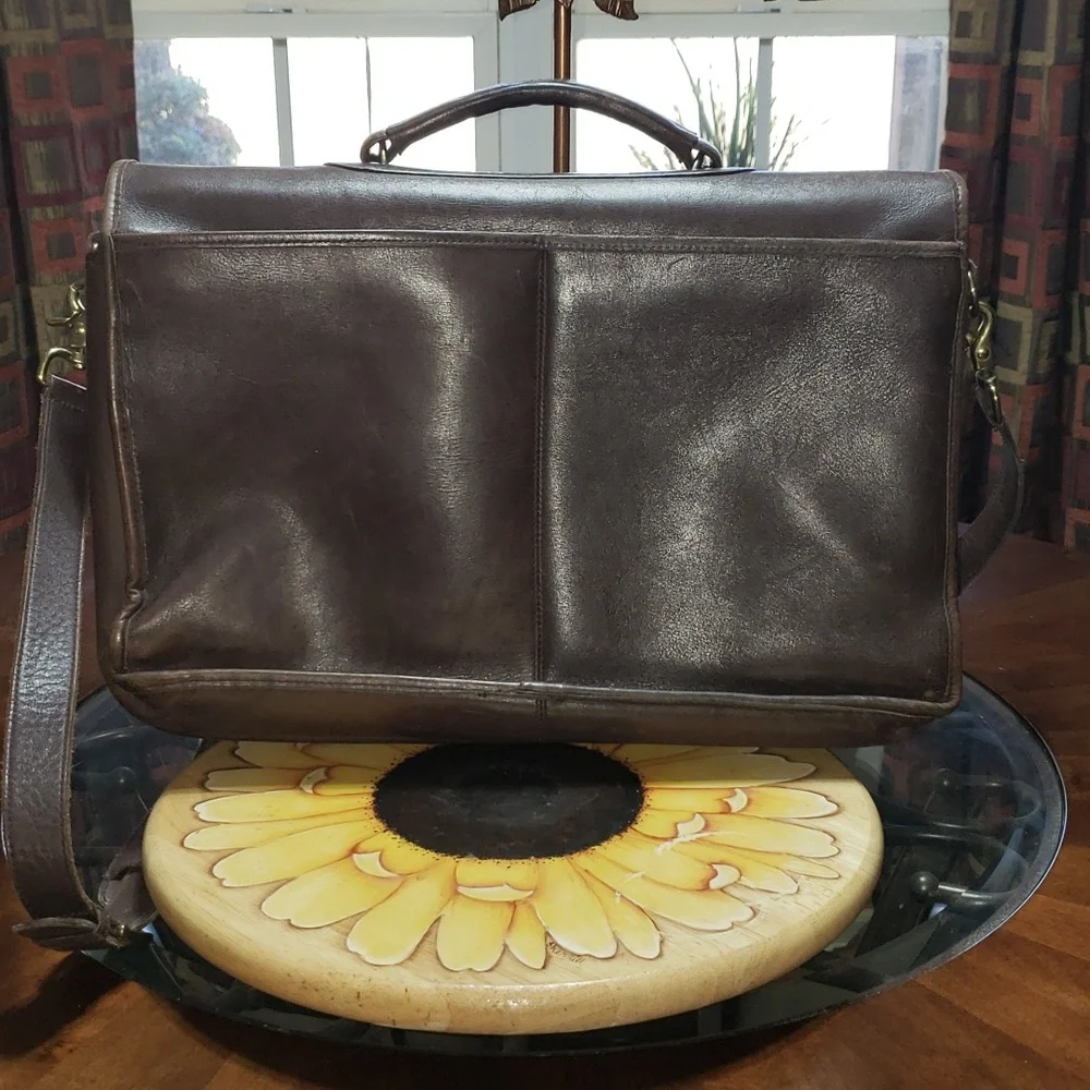 💘🖤💘 Green Fields Shafmaster Brown Full Grain Leather Messenger Barrister Bag